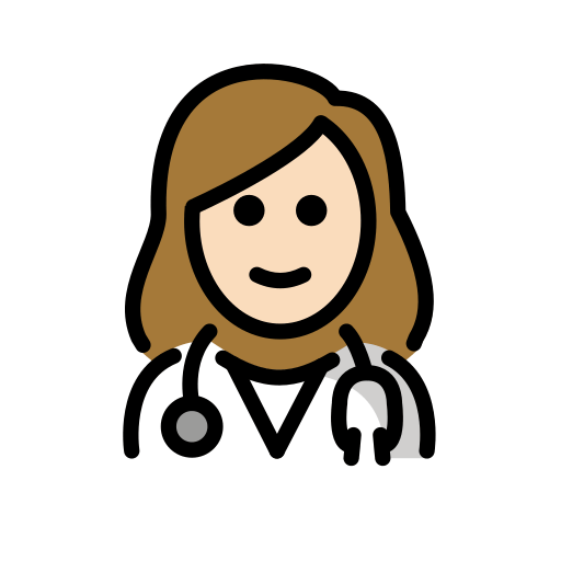 Жінка-лікар: дуже світлий тон шкіри для OpenMoji 15.1