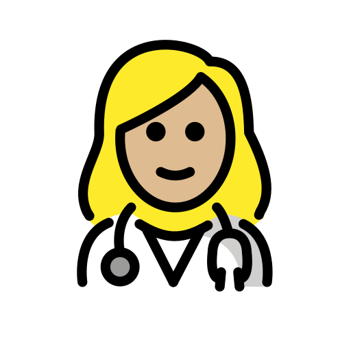 Жінка-лікар: світлий тон шкіри для OpenMoji 15.1