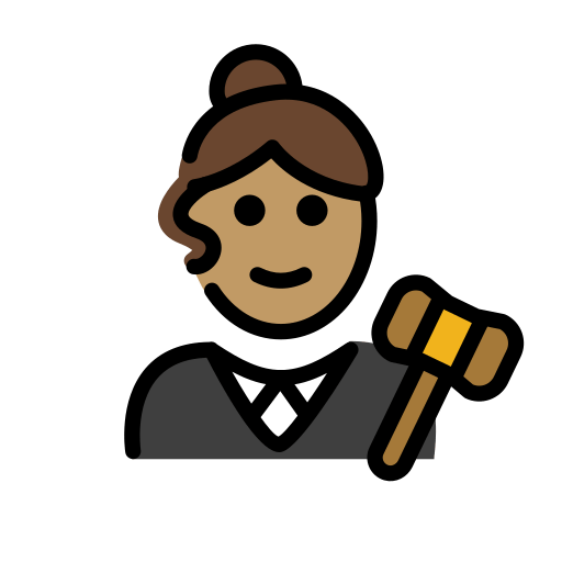 Жінка-суддя: середній тон шкіри для OpenMoji 15.1