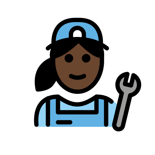Жінка-механік: дуже темний тон шкіри для OpenMoji 15.1