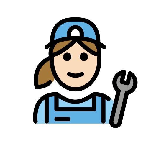 Женщина-механик: очень светлый тон кожи для OpenMoji 15.1