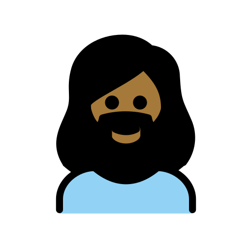 Бородата жінка: темний тон шкіри для OpenMoji 15.1