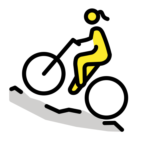 Жінка на гірському велосипеді для OpenMoji 15.1