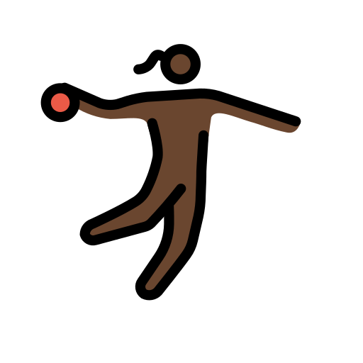 Гандболистка: очень темный тон кожи для OpenMoji 15.1