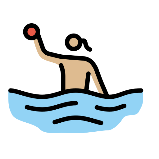 Жінка грає у водне поло: світлий тон шкіри для OpenMoji 15.1