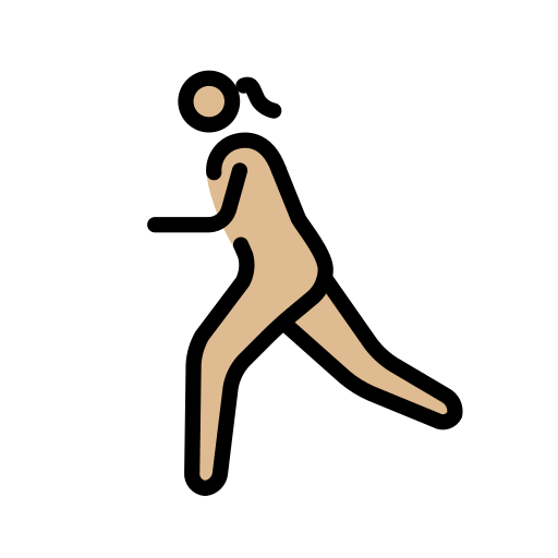 Жінка біжить: світлий тон шкіри для OpenMoji 15.1