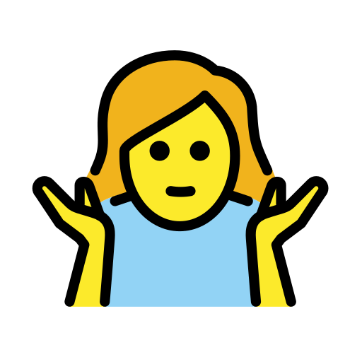 Женщина пожимает плечами для OpenMoji 15.1