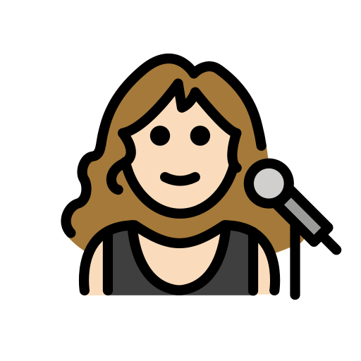 Співачка: дуже світлий тон шкіри для OpenMoji 15.1