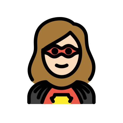 Женщина-супергерой: очень светлый тон кожи для OpenMoji 15.1
