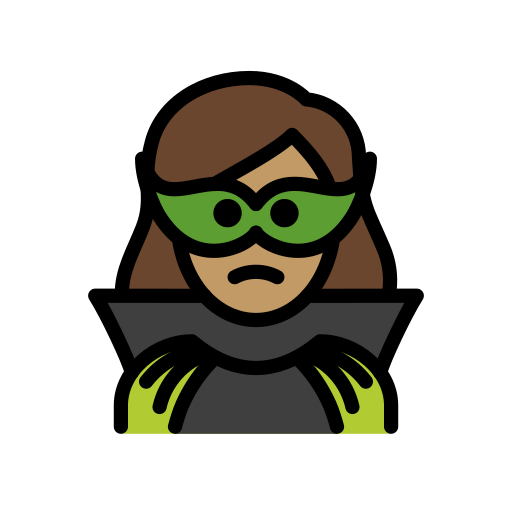 Жінка-суперлиходій: середній тон шкіри для OpenMoji 15.1