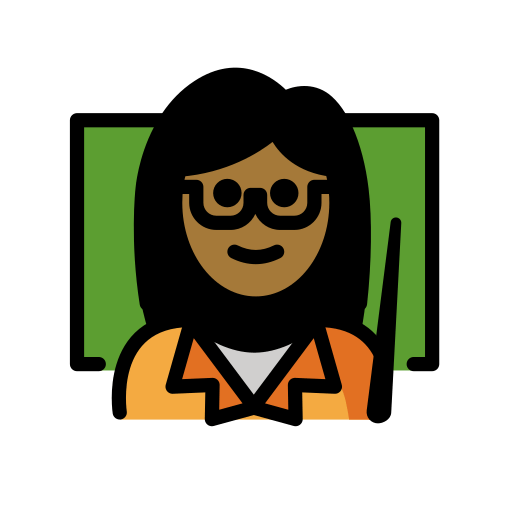 Учительница: темный тон кожи для OpenMoji 15.1