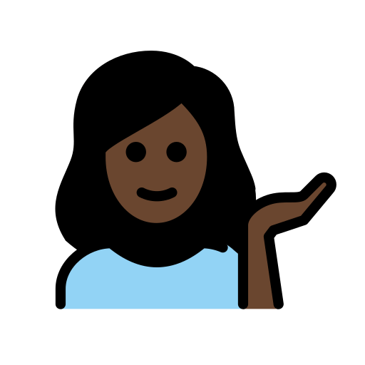 Жінка тягне руку: дуже темний тон шкіри для OpenMoji 15.1