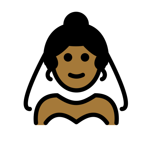  Женщина в фате: темный тон кожи для OpenMoji 15.1