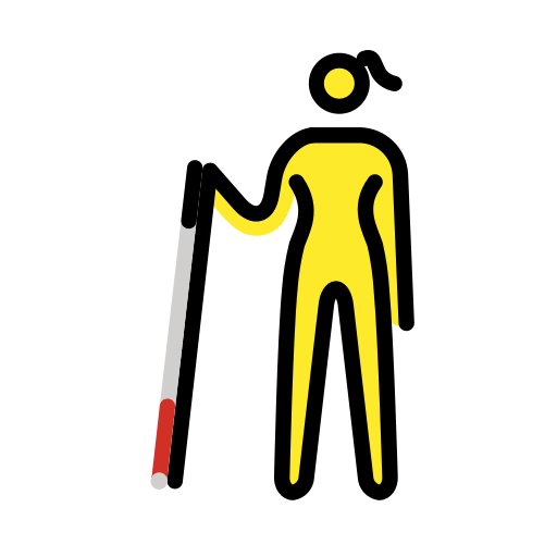Женщина с тростью для ходьбы для OpenMoji 15.1