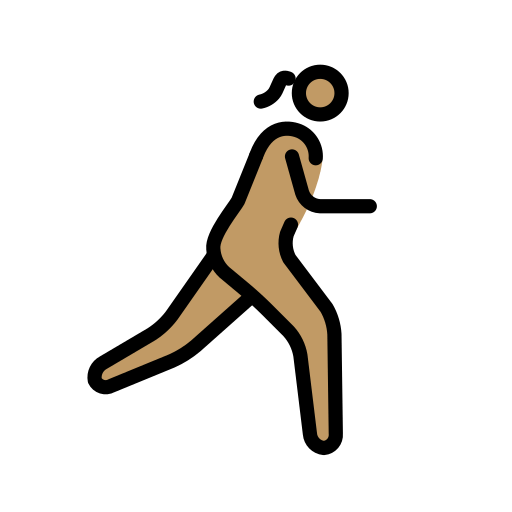 Жінка біжить праворуч: середній тон шкіри для OpenMoji 15.1