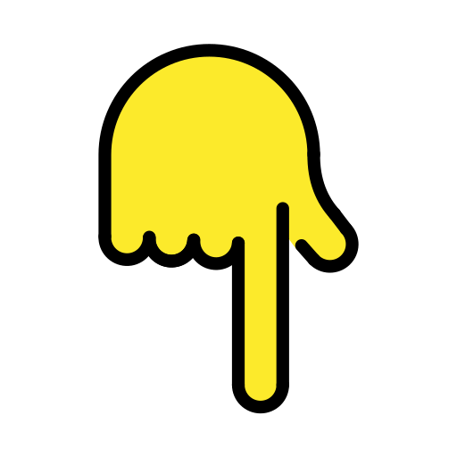 Backhand Index Pointing Down for OpenMoji 16.0