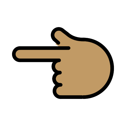 Dorso Da Mão Com Dedo Indicador Apontando Para A Esquerda: Pele Morena para OpenMoji 16.0