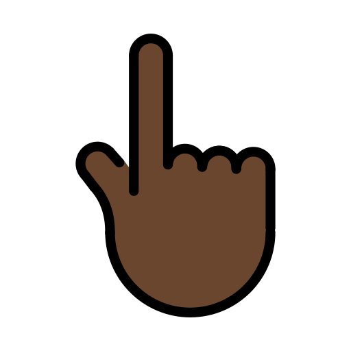Dorso Da Mão Com Dedo Indicador Apontando Para Cima: Pele Escura para OpenMoji 16.0