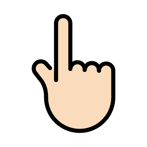 Dorso Da Mão Com Dedo Indicador Apontando Para Cima: Pele Clara para OpenMoji 16.0