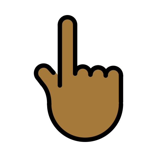 Dorso Da Mão Com Dedo Indicador Apontando Para Cima: Pele Morena Escura para OpenMoji 16.0