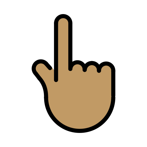 Dorso Da Mão Com Dedo Indicador Apontando Para Cima: Pele Morena para OpenMoji 16.0