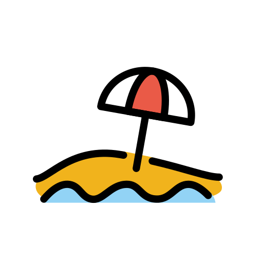 Beach with Umbrella for OpenMoji 16.0