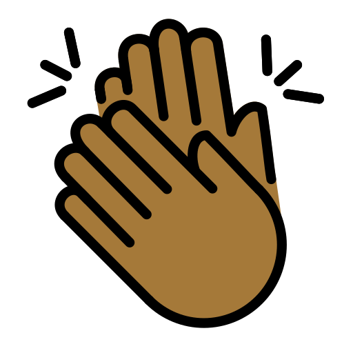 Mãos Aplaudindo: Pele Morena Escura para OpenMoji 16.0