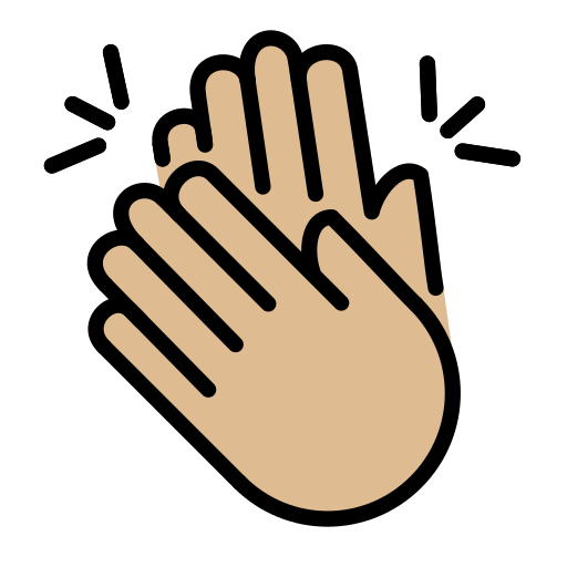 Mãos Aplaudindo: Pele Morena Clara para OpenMoji 16.0
