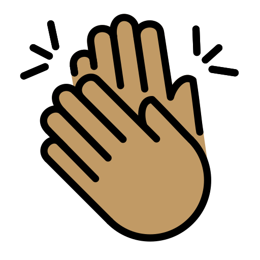 Mãos Aplaudindo: Pele Morena para OpenMoji 16.0