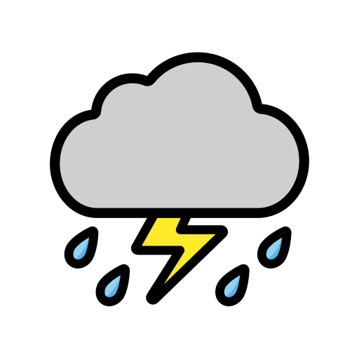 Wolk met bliksem en regen voor OpenMoji 16.0