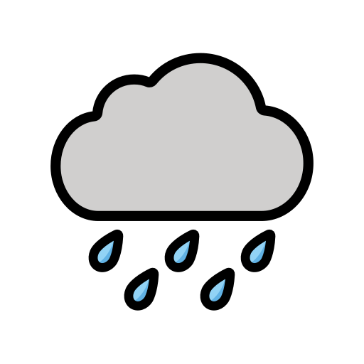 Cloud with Rain for OpenMoji 16.0
