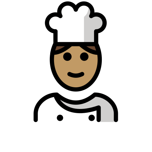 Chef De Cozinha: Pele Morena para OpenMoji 16.0