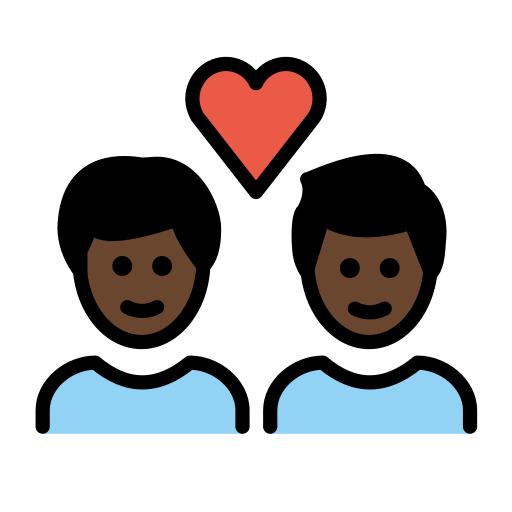 Casal Apaixonado: Homem, Homem, Pele Escura para OpenMoji 16.0