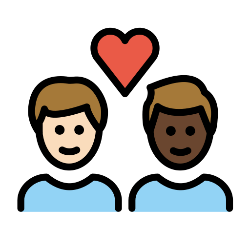 Casal Apaixonado: Homem, Homem, Pele Clara, Pele Escura para OpenMoji 16.0