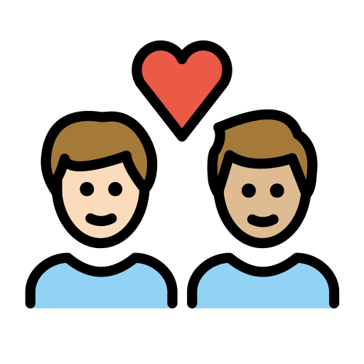 Casal Apaixonado: Homem, Homem, Pele Clara, Pele Morena Clara para OpenMoji 16.0