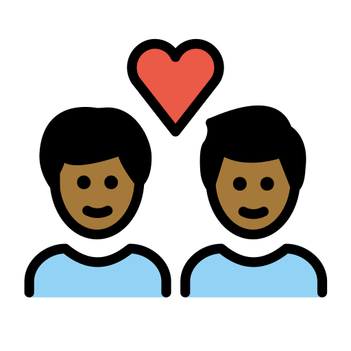 Закохана пара: чоловік чоловік темний тон шкіри для OpenMoji 16.0