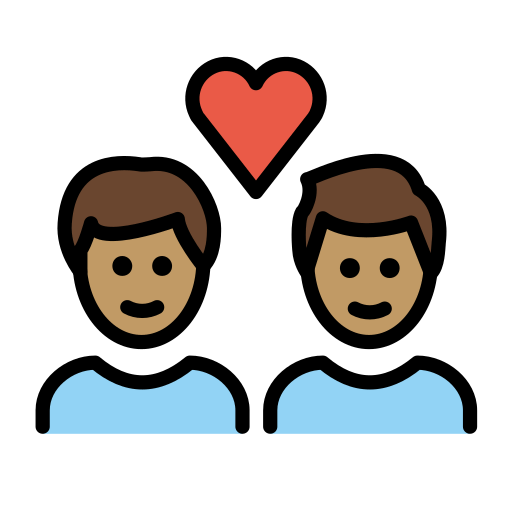 Casal Apaixonado: Homem, Homem, Pele Morena para OpenMoji 16.0