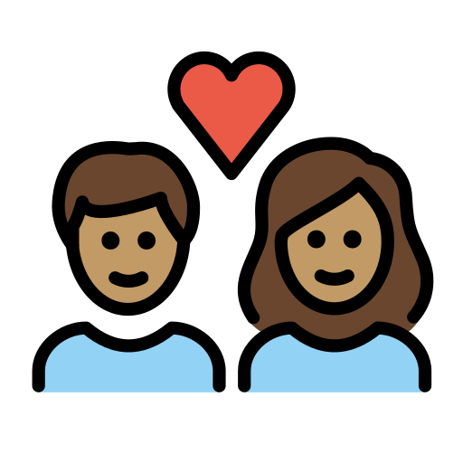Casal Apaixonado: Pele Morena para OpenMoji 16.0