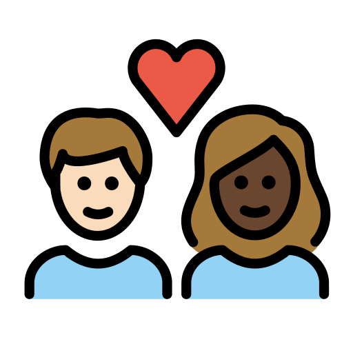 Casal Apaixonado: Pessoa, Pessoa, Pele Clara, Pele Escura para OpenMoji 16.0