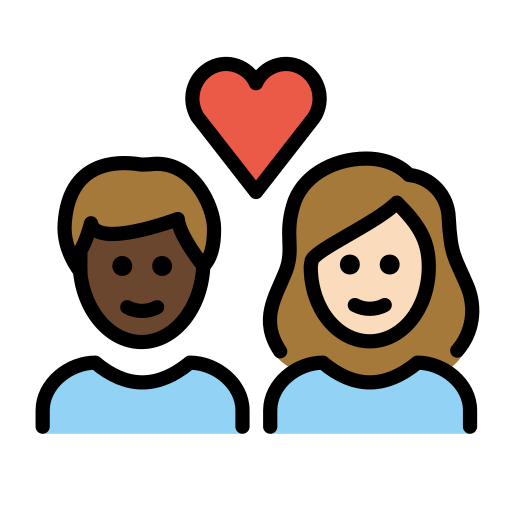 Casal Apaixonado: Mulher, Homem, Pele Escura, Pele Clara para OpenMoji 16.0