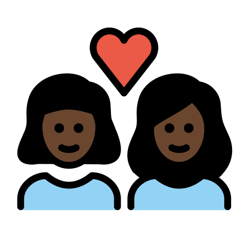 Casal Apaixonado: Mulher, Mulher, Pele Escura para OpenMoji 16.0