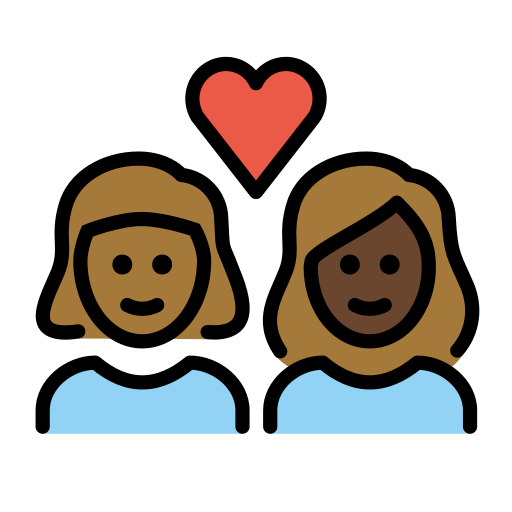 Casal Apaixonado: Mulher, Mulher, Pele Morena Escura, Pele Escura para OpenMoji 16.0