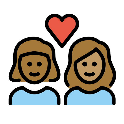 Закохана пара: жінка жінка темний тон шкіри середній тон шкіри для OpenMoji 16.0