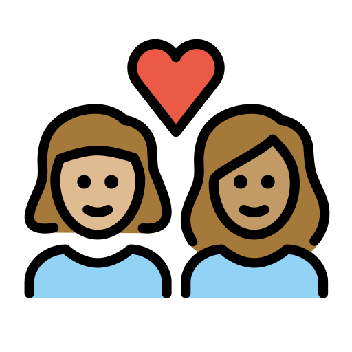 Casal Apaixonado: Mulher, Mulher, Pele Morena Clara, Pele Morena para OpenMoji 16.0
