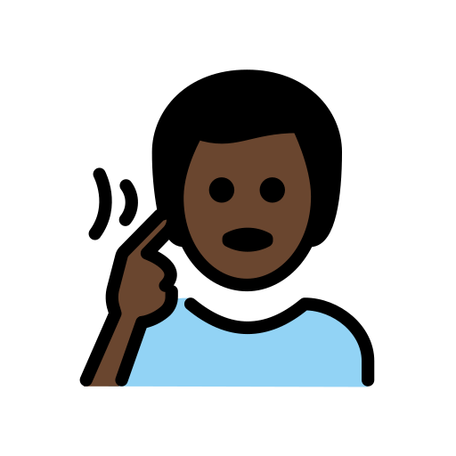 Homem Surdo: Pele Escura para OpenMoji 16.0