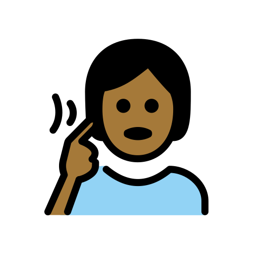 Pessoa Surda: Pele Morena Escura para OpenMoji 16.0