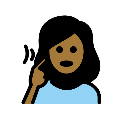 Mulher Surda: Pele Morena Escura para OpenMoji 16.0