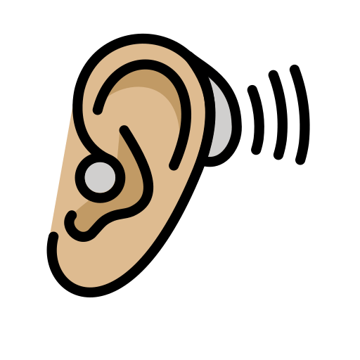 Ouvido Com Aparelho Auditivo: Pele Morena Clara para OpenMoji 16.0