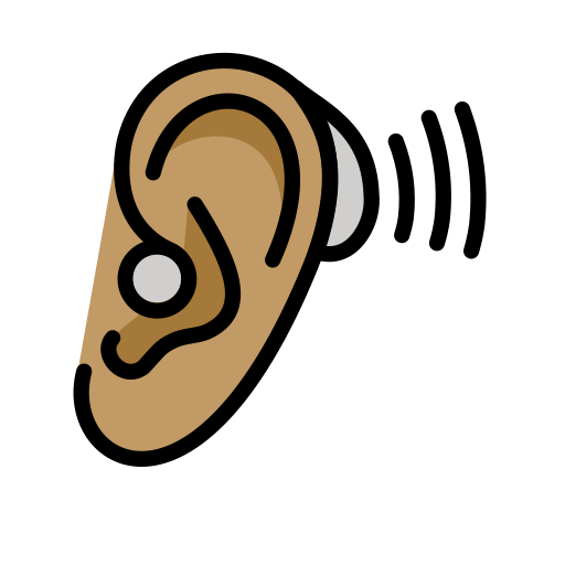 Ouvido Com Aparelho Auditivo: Pele Morena para OpenMoji 16.0