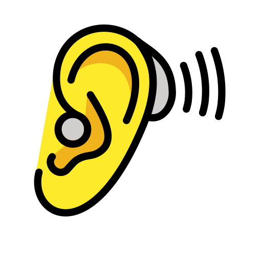 Вухо зі слуховим апаратом для OpenMoji 16.0
